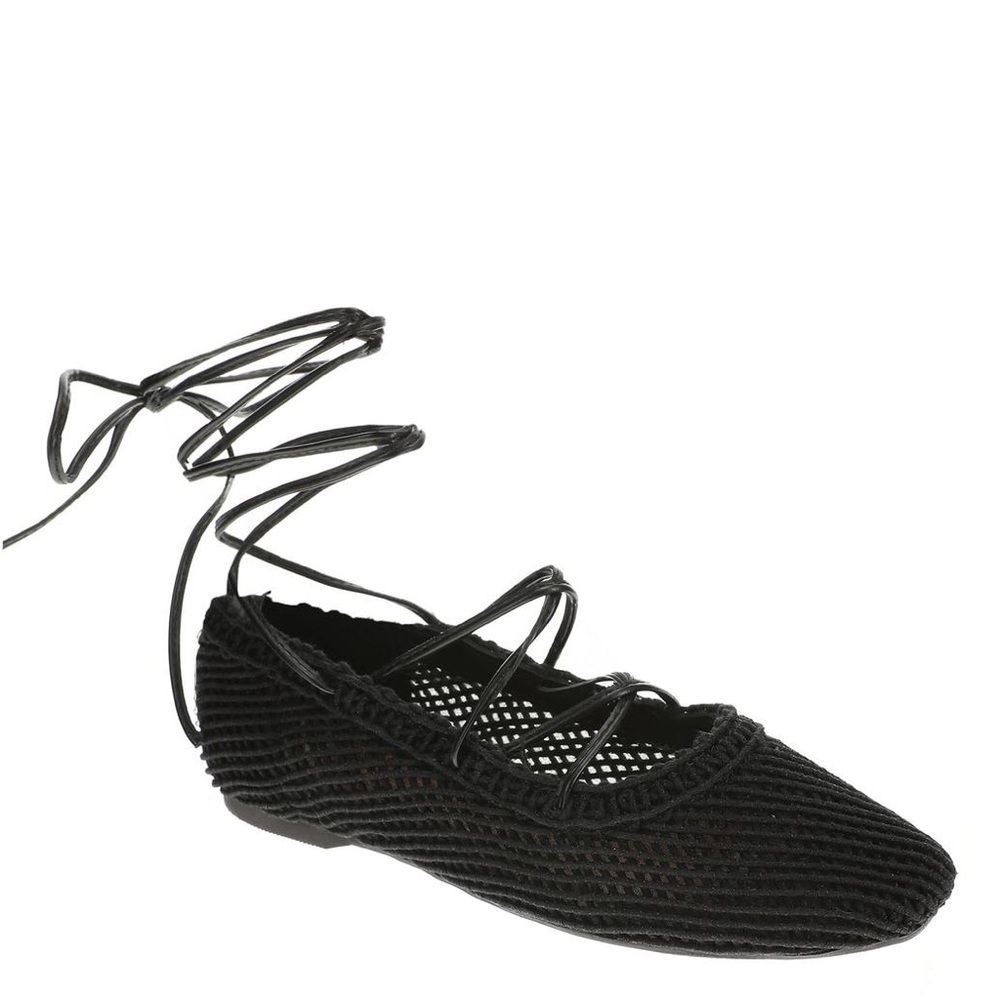 DOLCE VITA Messer Lace Up Ballet Flat in Black Size 7 NWOB